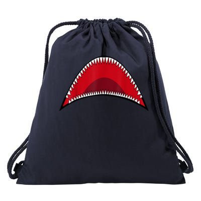 Shark Mouth Graphic Drawstring Bag