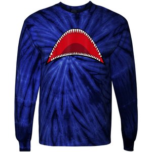 Shark Mouth Graphic Tie-Dye Long Sleeve Shirt