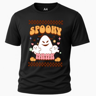 Spooky Mama Groovy Vintage Ghost Halloween Spooky Mom Mother Gift Performance Shirt