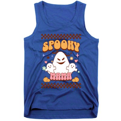 Spooky Mama Groovy Vintage Ghost Halloween Spooky Mom Mother Gift Tank Top