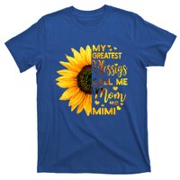 Sunflower My Greatest Blessings Call Me Mom And Mimi Family Gift T-Shirt