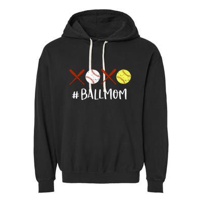 Softball Mom Gift Baseball Mom Great Gift Funny Gift Garment-Dyed Fleece Hoodie