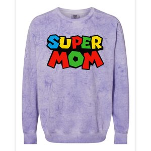 Super Mom Gamer Mothers Day Design Colorblast Crewneck Sweatshirt