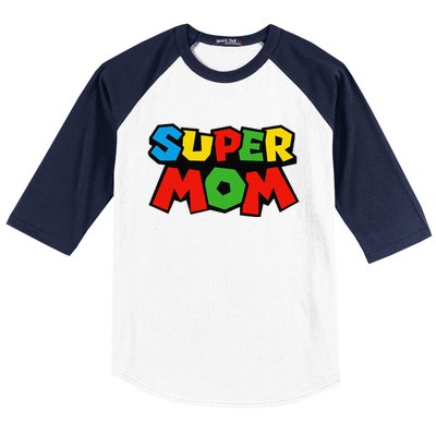 Super Mom Gamer Mothers Day Design Baseball Sleeve Shirt