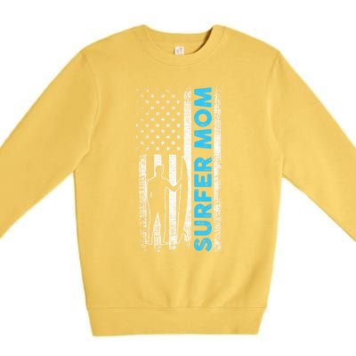 Surfing Mom Gift Premium Crewneck Sweatshirt