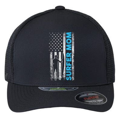 Surfing Mom Gift Flexfit Unipanel Trucker Cap