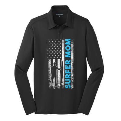 Surfing Mom Gift Silk Touch Performance Long Sleeve Polo