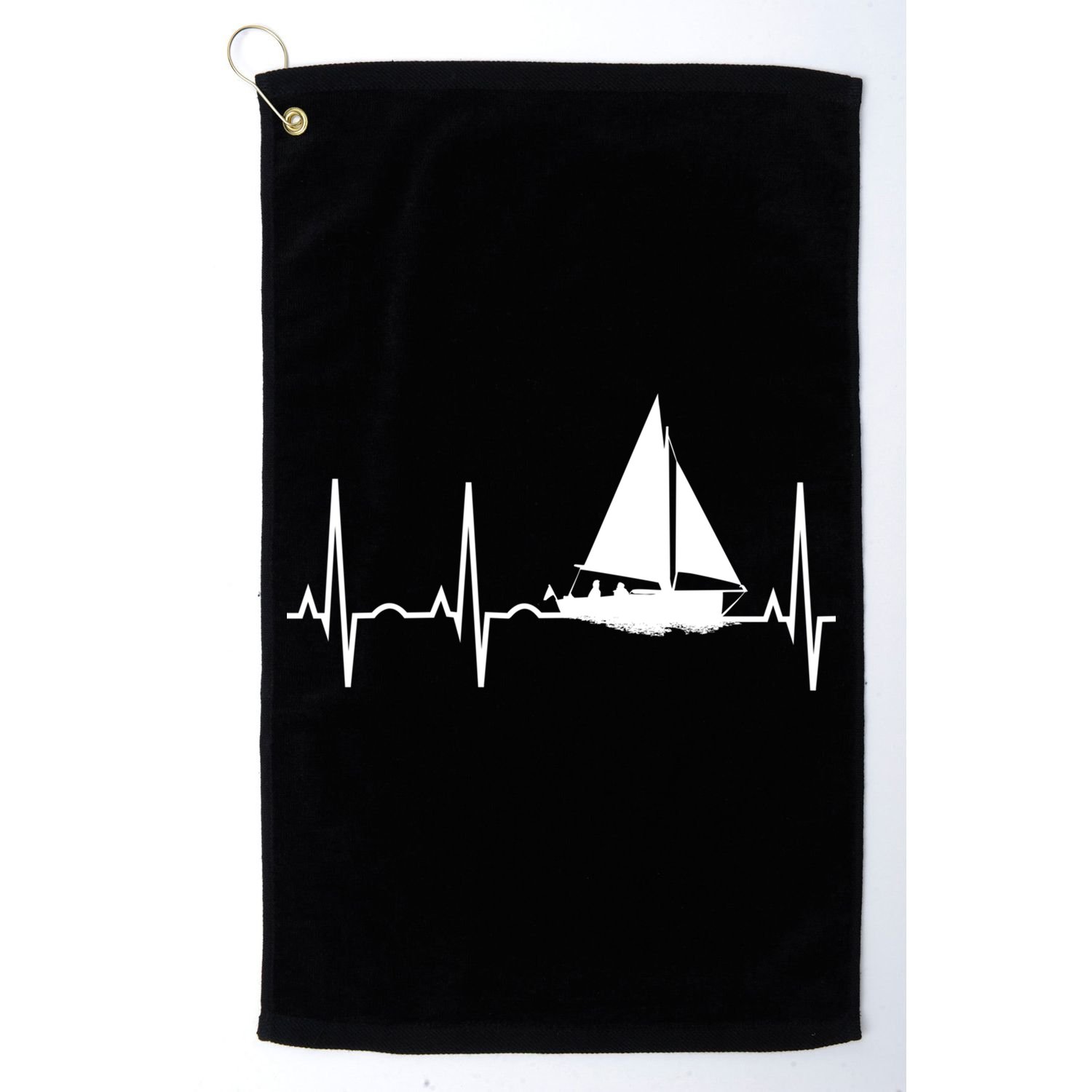 Sailing Meaningful Gift Boat Heartbeat Hooded Great Gift For Sailors Golf Towel