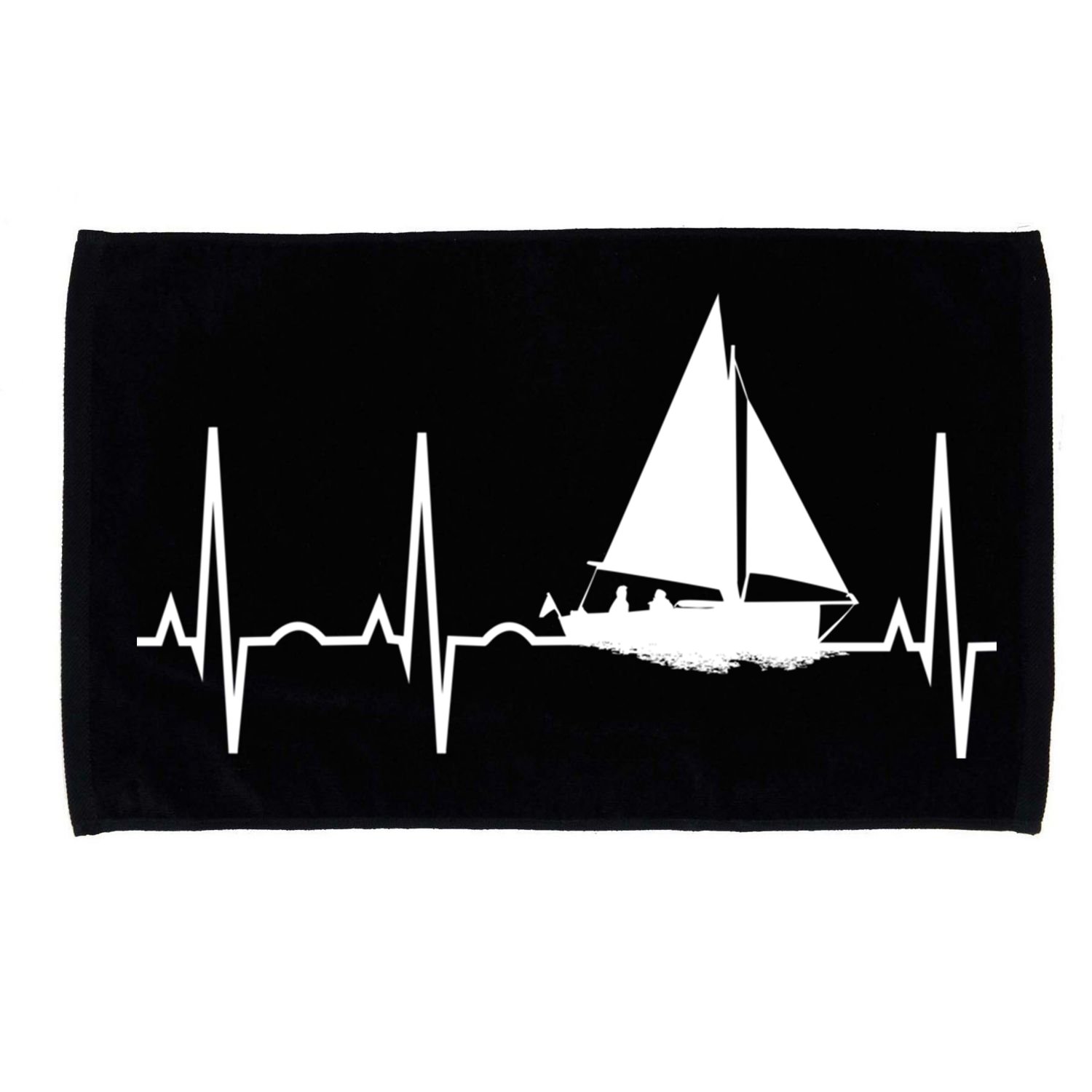 Sailing Meaningful Gift Boat Heartbeat Hooded Great Gift For Sailors Microfiber Hand Towel