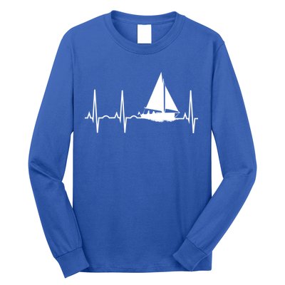 Sailing Meaningful Gift Boat Heartbeat Hooded Great Gift For Sailors Long Sleeve Shirt