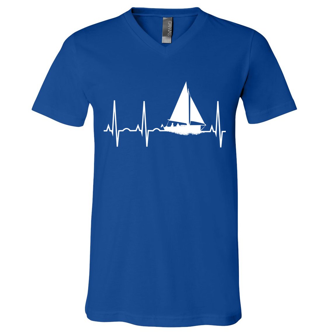 Sailing Meaningful Gift Boat Heartbeat Hooded Great Gift For Sailors V-Neck T-Shirt