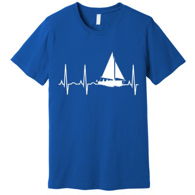 Sailing Meaningful Gift Boat Heartbeat Hooded Great Gift For Sailors Premium T-Shirt