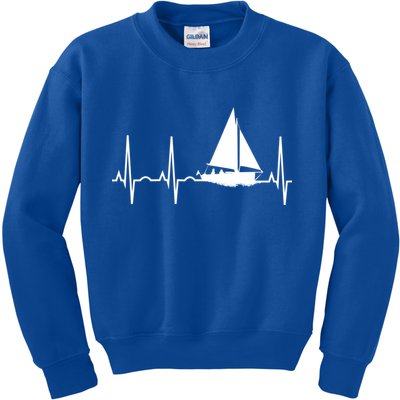 Sailing Meaningful Gift Boat Heartbeat Hooded Great Gift For Sailors Kids Sweatshirt