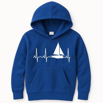 Sailing Meaningful Gift Boat Heartbeat Hooded Great Gift For Sailors Kids Hoodie