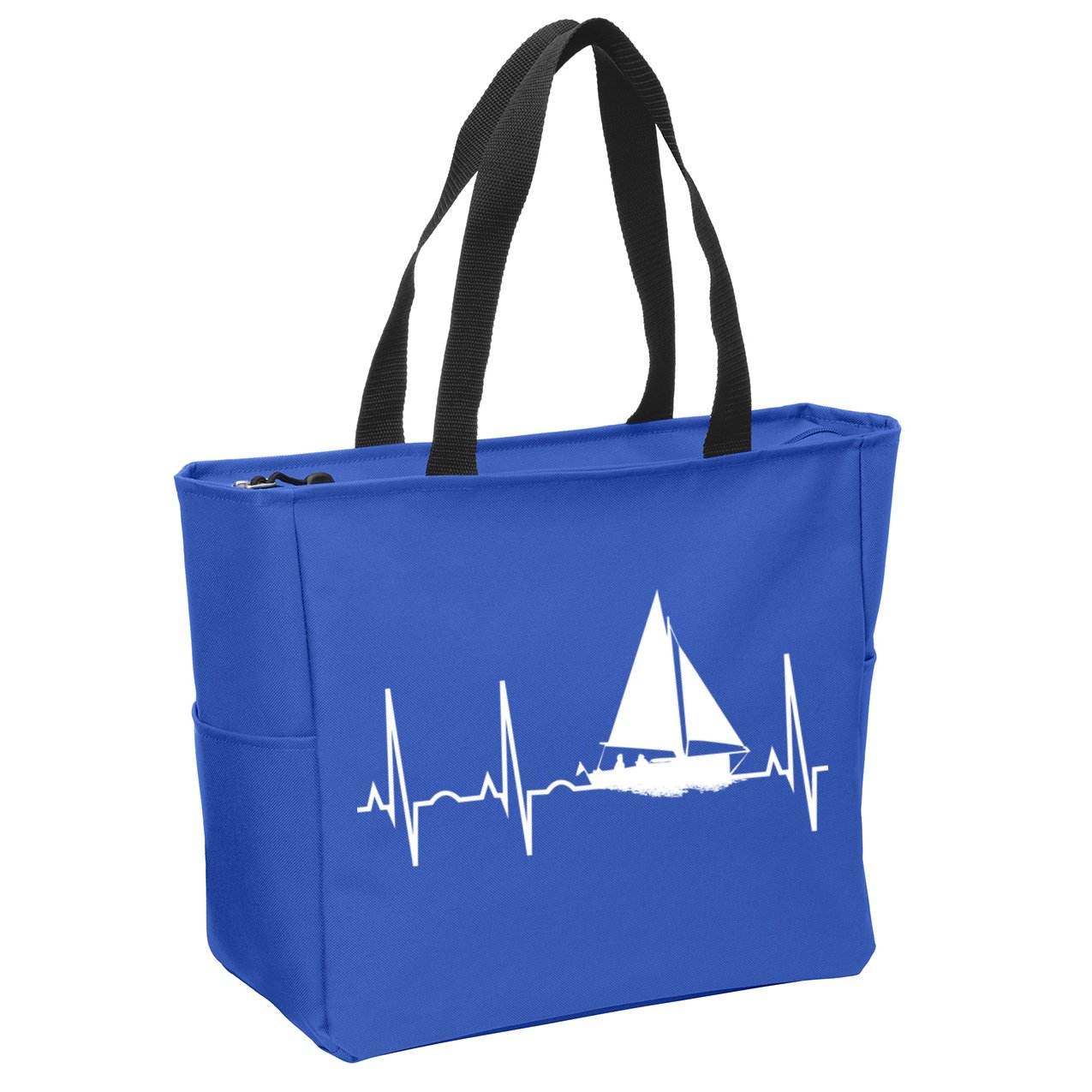 Sailing Meaningful Gift Boat Heartbeat Hooded Great Gift For Sailors Zip Tote Bag