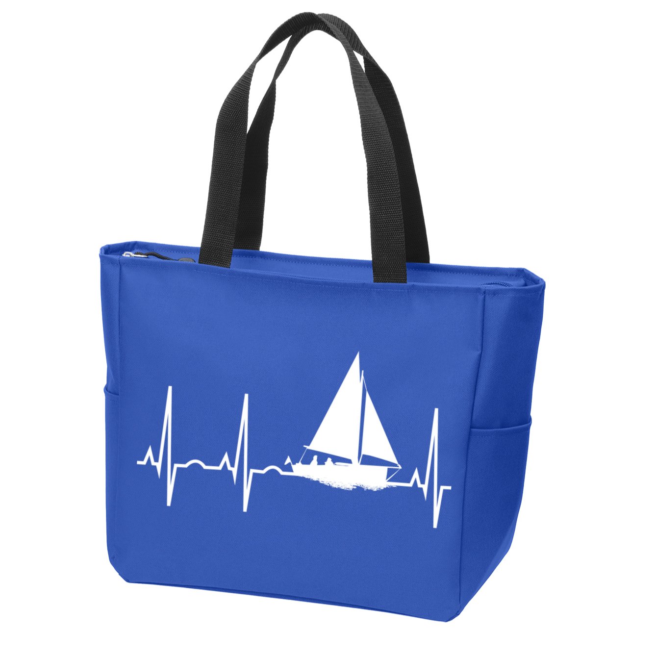 Sailing Meaningful Gift Boat Heartbeat Hooded Great Gift For Sailors Zip Tote Bag