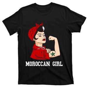 Strong Moroccan Girl Moroccan Flag Morocco Moroccan Pride T-Shirt