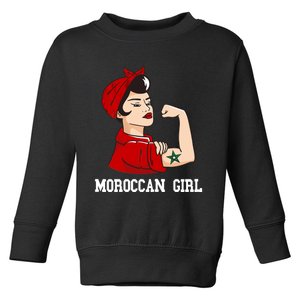 Strong Moroccan Girl Moroccan Flag Morocco Moroccan Pride Toddler Sweatshirt