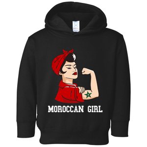 Strong Moroccan Girl Moroccan Flag Morocco Moroccan Pride Toddler Hoodie