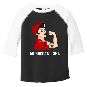 Strong Moroccan Girl Moroccan Flag Morocco Moroccan Pride Toddler Fine Jersey T-Shirt