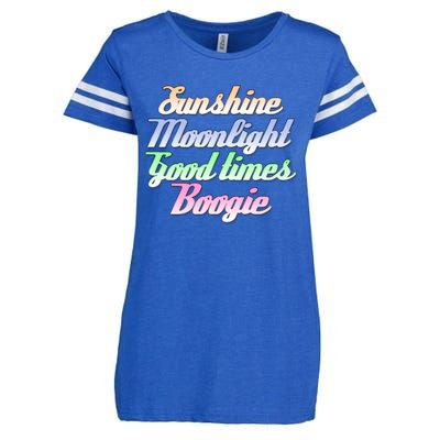 Sunshine. Moonlight. Good Times. Boogie Enza Ladies Jersey Football T-Shirt