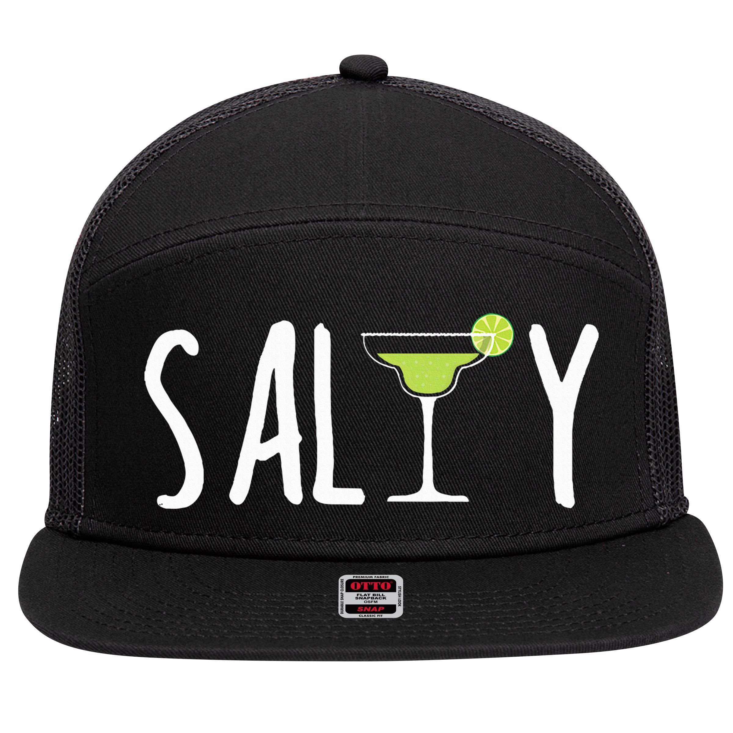 Salty Margarita Glass Beach Lover For Margarita Lovers 7 Panel Mesh Trucker Snapback Hat