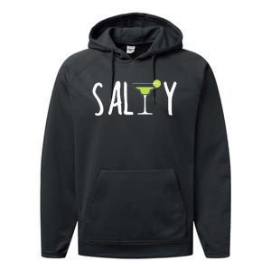 Salty Margarita Glass Beach Lover For Margarita Lovers Performance Fleece Hoodie