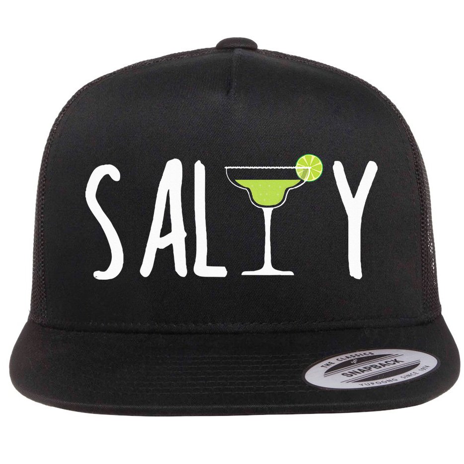 Salty Margarita Glass Beach Lover For Margarita Lovers Flat Bill Trucker Hat