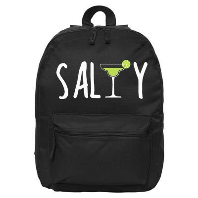 Salty Margarita Glass Beach Lover For Margarita Lovers 16 in Basic Backpack