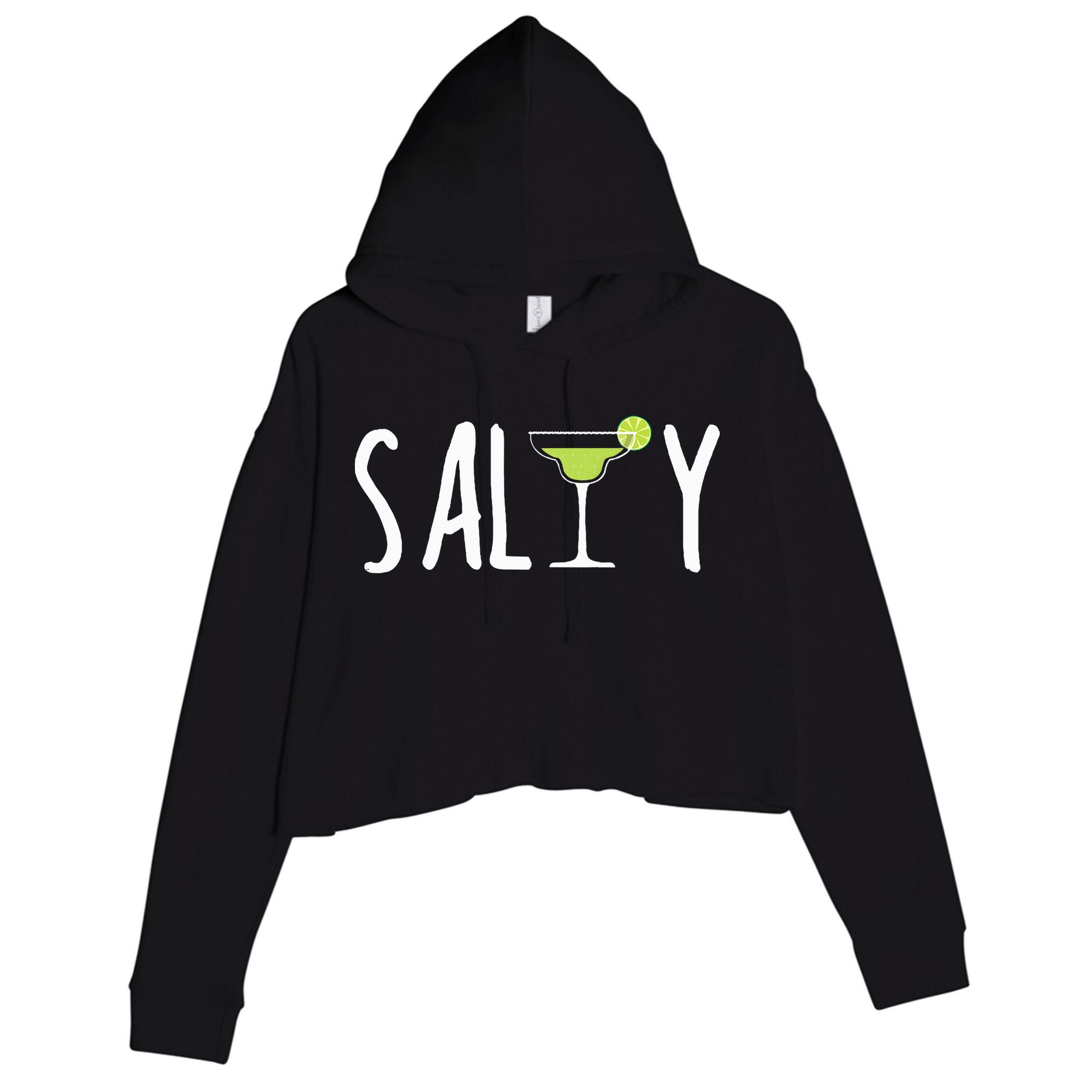 Salty Margarita Glass Beach Lover For Margarita Lovers Crop Fleece Hoodie