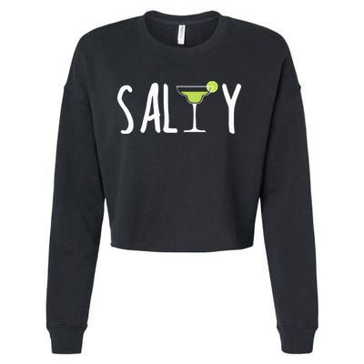 Salty Margarita Glass Beach Lover For Margarita Lovers Cropped Pullover Crew