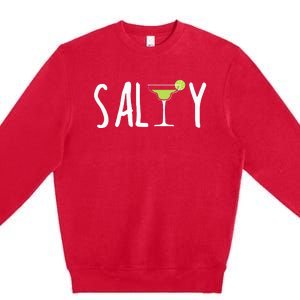 Salty Margarita Glass Beach Lover For Margarita Lovers Premium Crewneck Sweatshirt