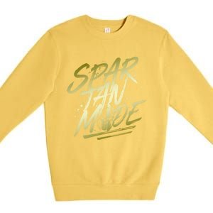 Spartan Mode Gold Gladiator Beast Workout Motivation Gym Cute Gift Premium Crewneck Sweatshirt