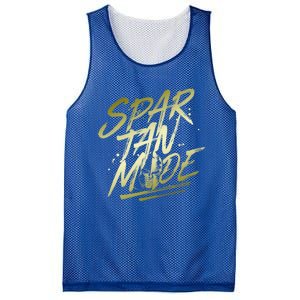 Spartan Mode Gold Gladiator Beast Workout Motivation Gym Cute Gift Mesh Reversible Basketball Jersey Tank