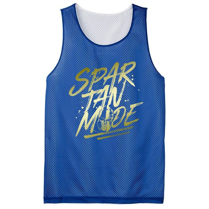 Spartan Mode Gold Gladiator Beast Workout Motivation Gym Cute Gift Mesh Reversible Basketball Jersey Tank