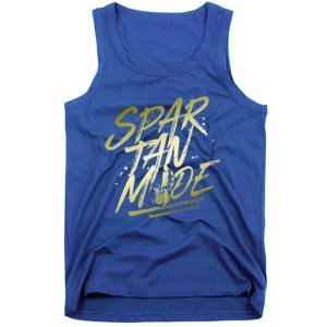 Spartan Mode Gold Gladiator Beast Workout Motivation Gym Cute Gift Tank Top