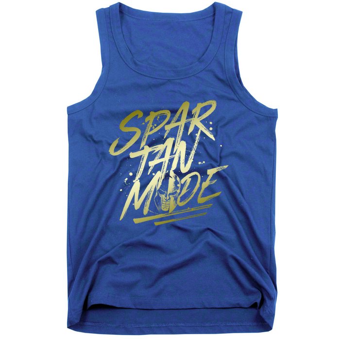 Spartan Mode Gold Gladiator Beast Workout Motivation Gym Cute Gift Tank Top