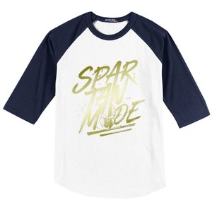 Spartan Mode Gold Gladiator Beast Workout Motivation Gym Cute Gift Baseball Sleeve Shirt