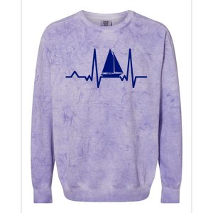 Sailing Meaningful Gift Boat Heartbeat Sailer Ship Meaningful Gift Boating Gift Colorblast Crewneck Sweatshirt