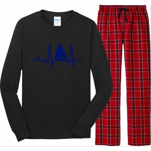 Sailing Meaningful Gift Boat Heartbeat Sailer Ship Meaningful Gift Boating Gift Long Sleeve Pajama Set