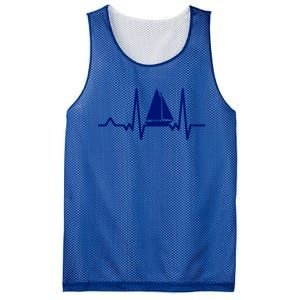 Sailing Meaningful Gift Boat Heartbeat Sailer Ship Meaningful Gift Boating Gift Mesh Reversible Basketball Jersey Tank