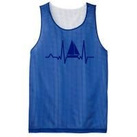 Sailing Meaningful Gift Boat Heartbeat Sailer Ship Meaningful Gift Boating Gift Mesh Reversible Basketball Jersey Tank