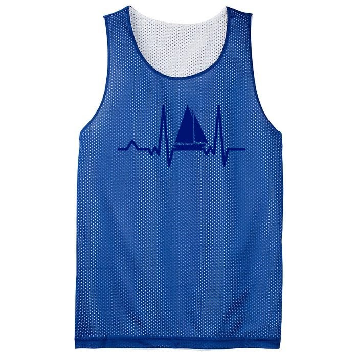 Sailing Meaningful Gift Boat Heartbeat Sailer Ship Meaningful Gift Boating Gift Mesh Reversible Basketball Jersey Tank