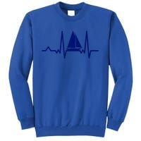 Sailing Meaningful Gift Boat Heartbeat Sailer Ship Meaningful Gift Boating Gift Tall Sweatshirt