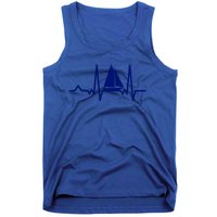 Sailing Meaningful Gift Boat Heartbeat Sailer Ship Meaningful Gift Boating Gift Tank Top