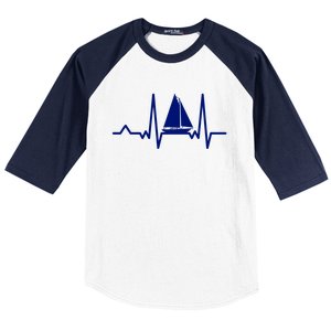 Sailing Meaningful Gift Boat Heartbeat Sailer Ship Meaningful Gift Boating Gift Baseball Sleeve Shirt