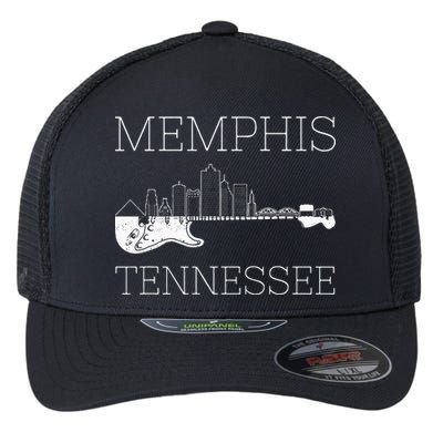 Souvenir Memphis Guitar Music Tennessee Memphis Flexfit Unipanel Trucker Cap