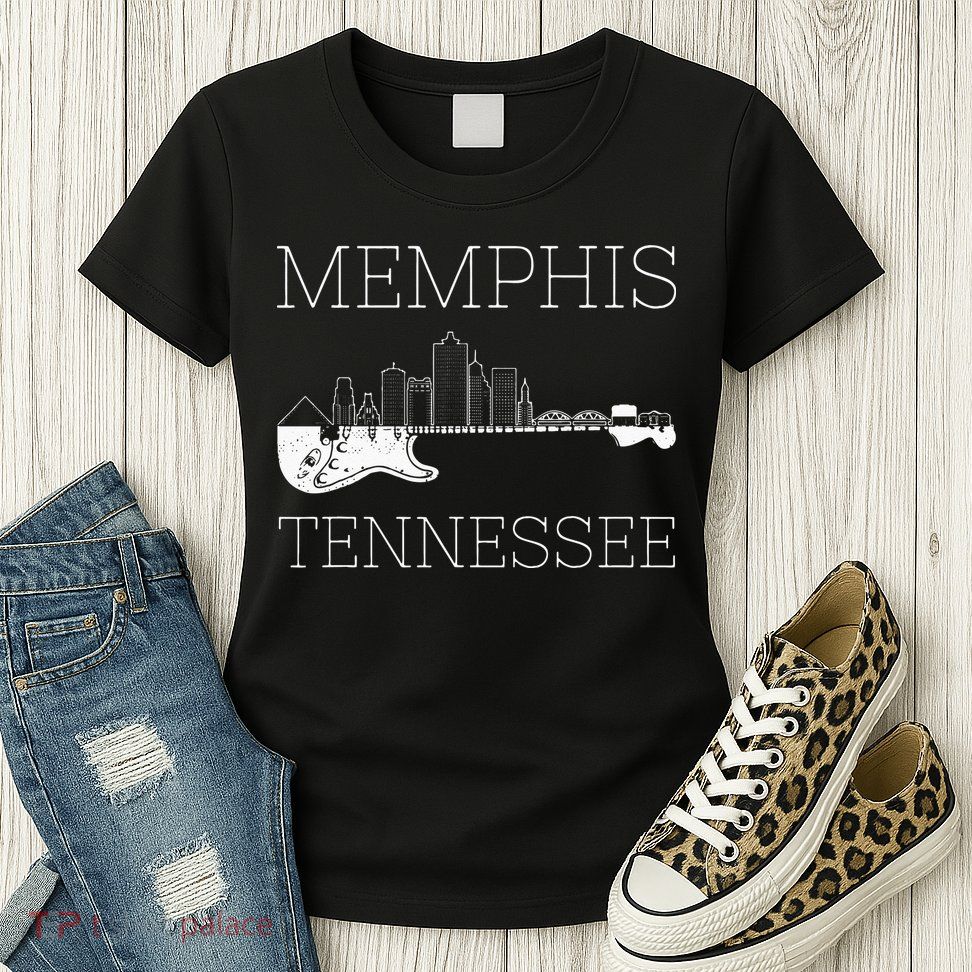 Souvenir Memphis Guitar Music Tennessee Memphis Womens T-Shirt