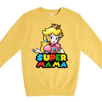 Super Mama Gamer Logo Premium Crewneck Sweatshirt