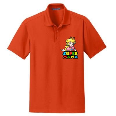 Super Mama Gamer Logo Dry Zone Grid Polo